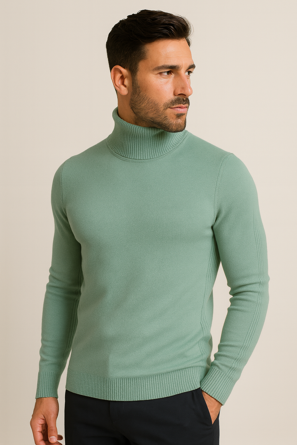 Men’s Turtleneck Sweater | Timeless Lightweight Knit for Everyday Wear | Elias