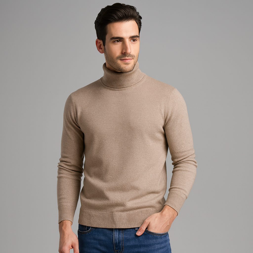 Men’s Classic Turtleneck Sweater – Soft Knit Warmth