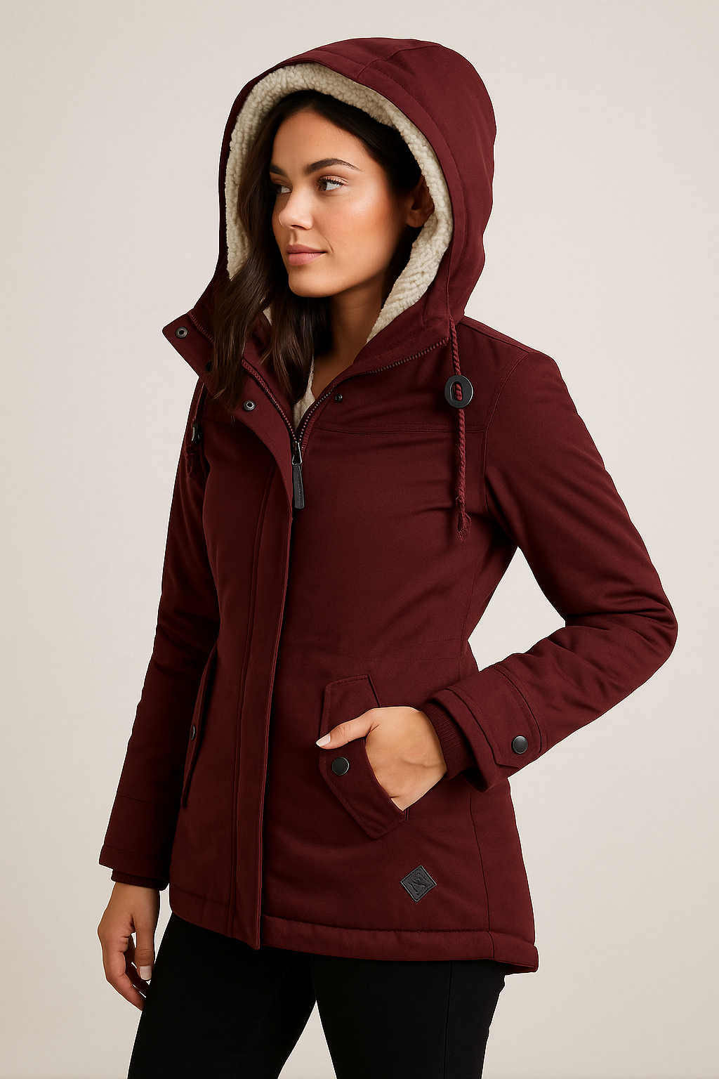 Women’s Padded Winter Coat | Hooded Fleece-Lined Jacket | Elsie