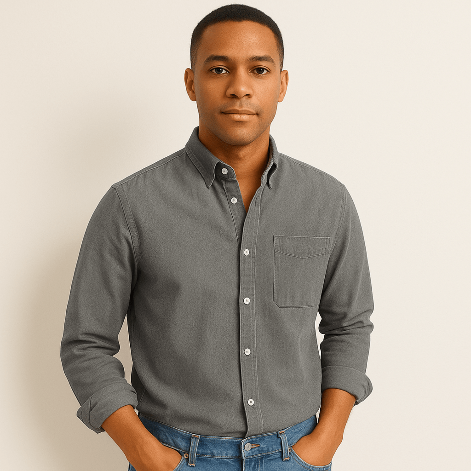 Men’s Long Sleeve Shirt | Classic Fit & Versatile Smart Casual Style | Adrian