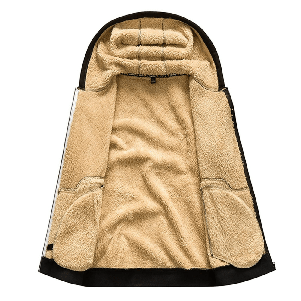 Men’s Lined Winter Hoodie | Warm Fleece Zip Jacket for Cold Weather | Jonas