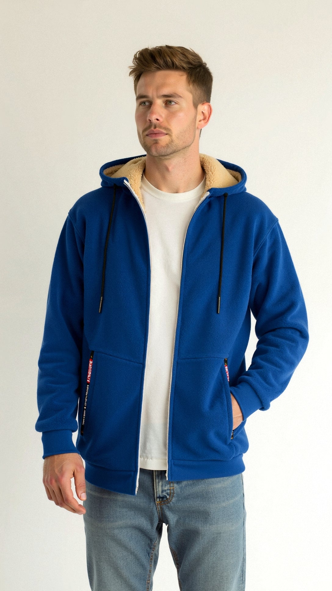 Men’s Lined Winter Hoodie | Warm Fleece Zip Jacket for Cold Weather | Jonas