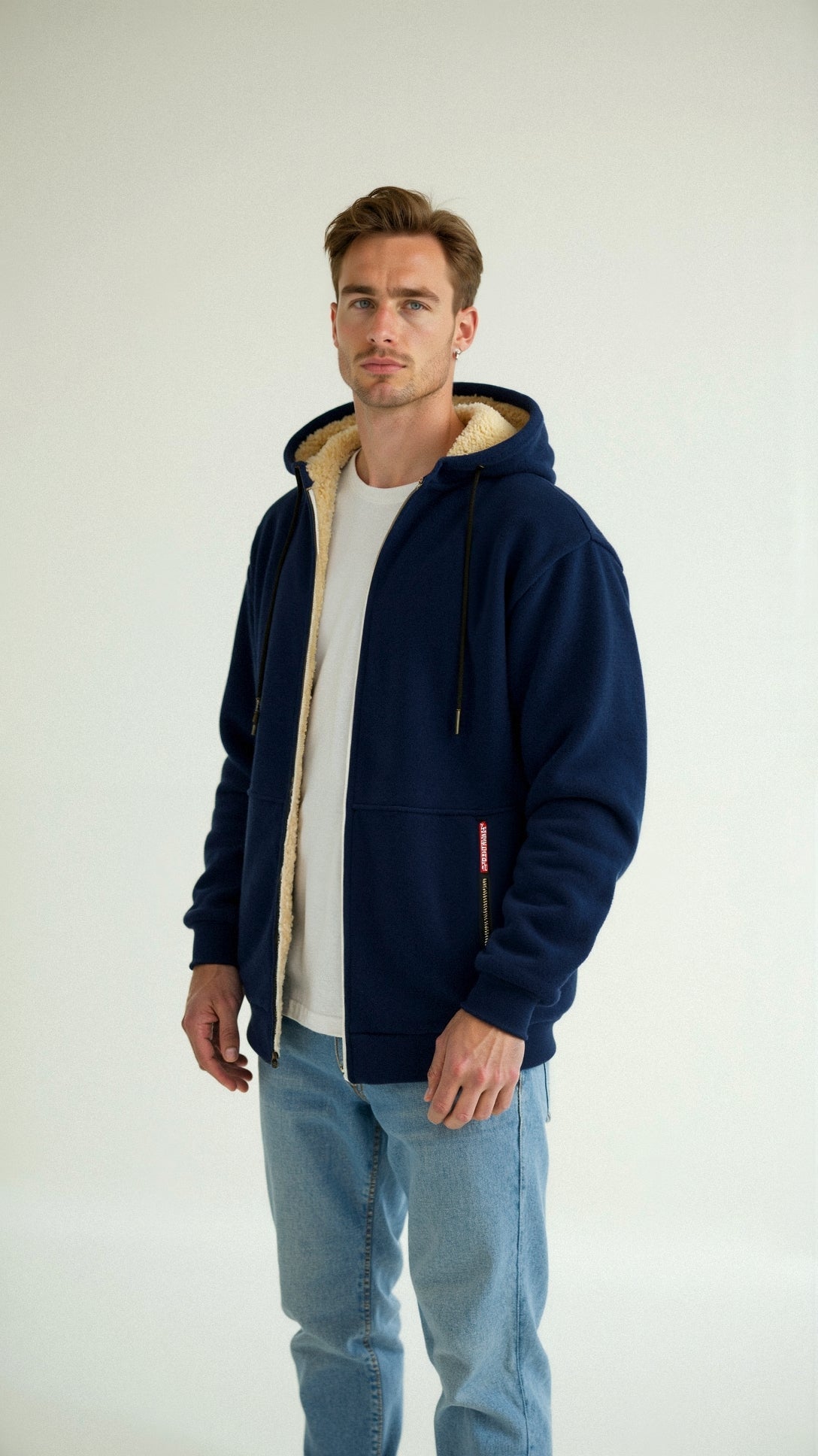 Men’s Lined Winter Hoodie | Warm Fleece Zip Jacket for Cold Weather | Jonas