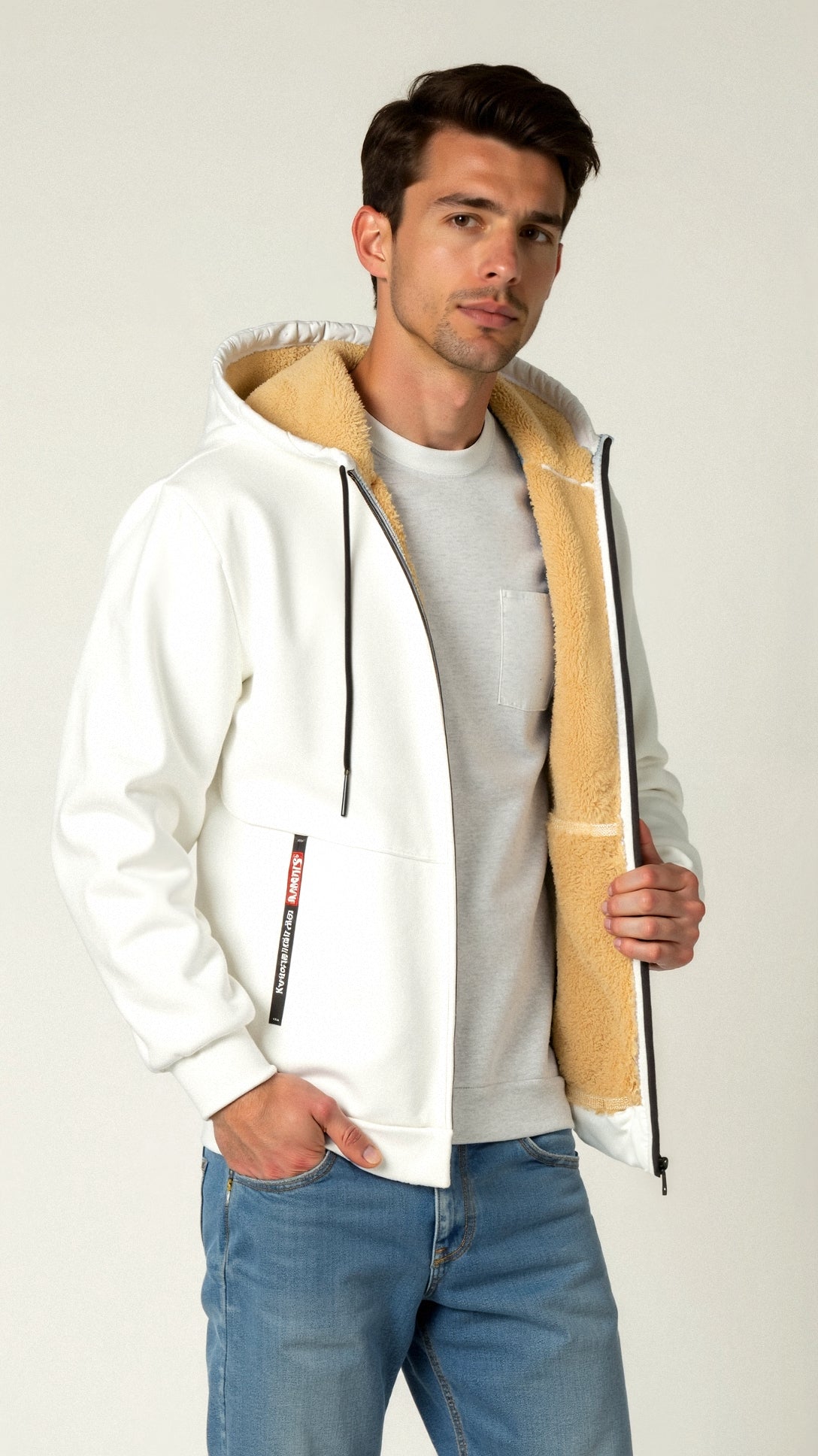 Men’s Lined Winter Hoodie | Warm Fleece Zip Jacket for Cold Weather | Jonas
