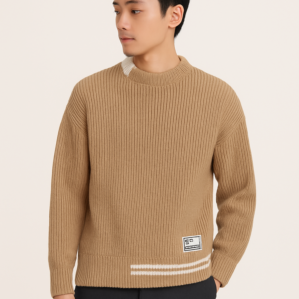 Men’s Relaxed Knit Crewneck Sweater | Soft Warm Feel