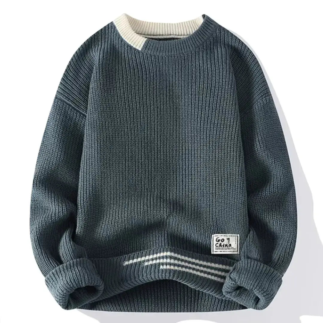 Men’s Relaxed Knit Crewneck Sweater | Soft Warm Feel
