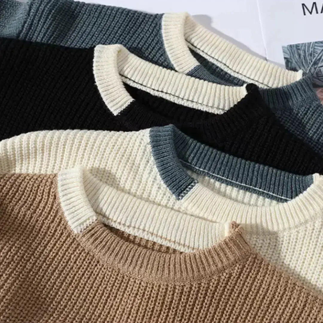 Men’s Relaxed Knit Crewneck Sweater | Soft Warm Feel