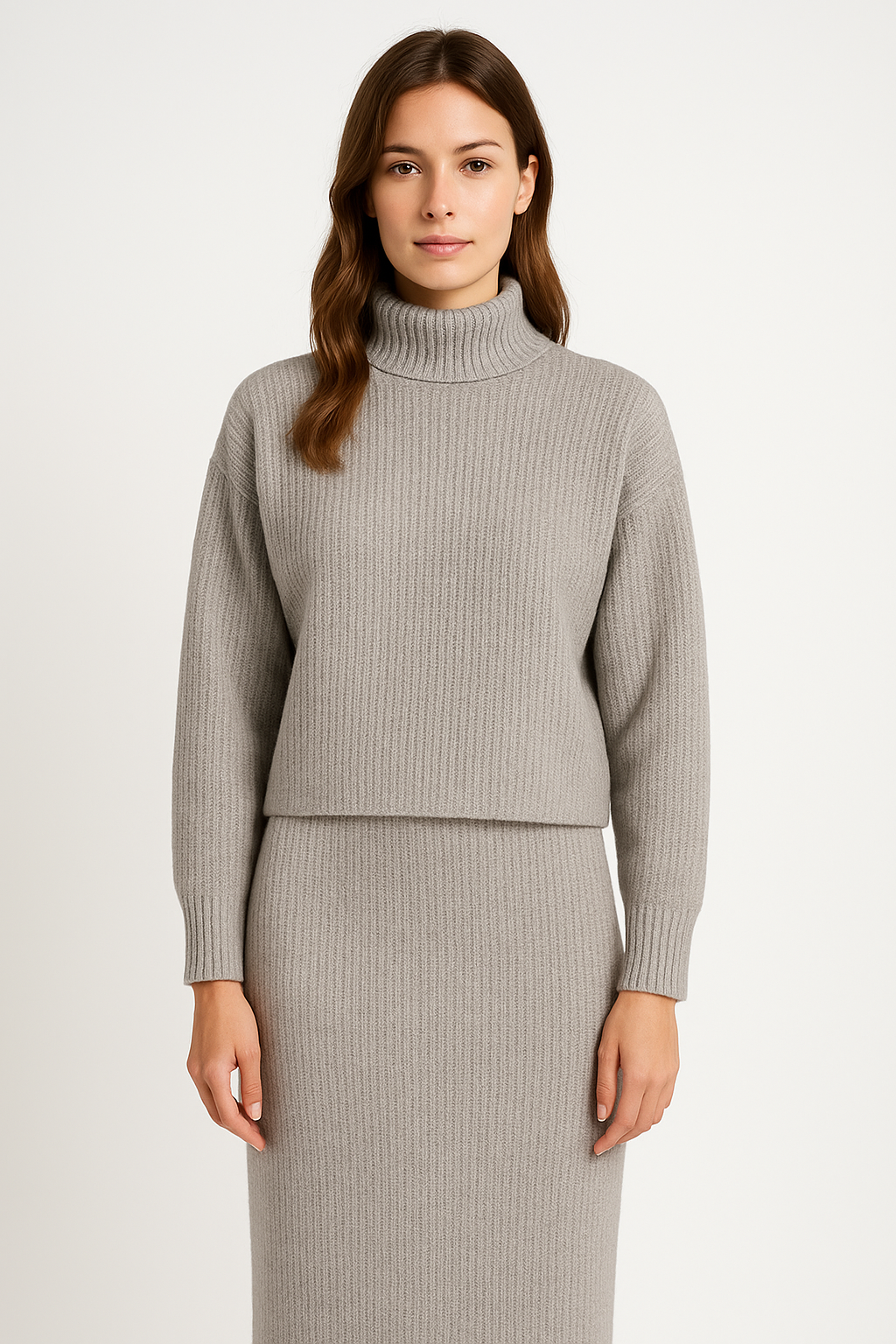 Women’s Knit Turtleneck Sweater & Dress Set